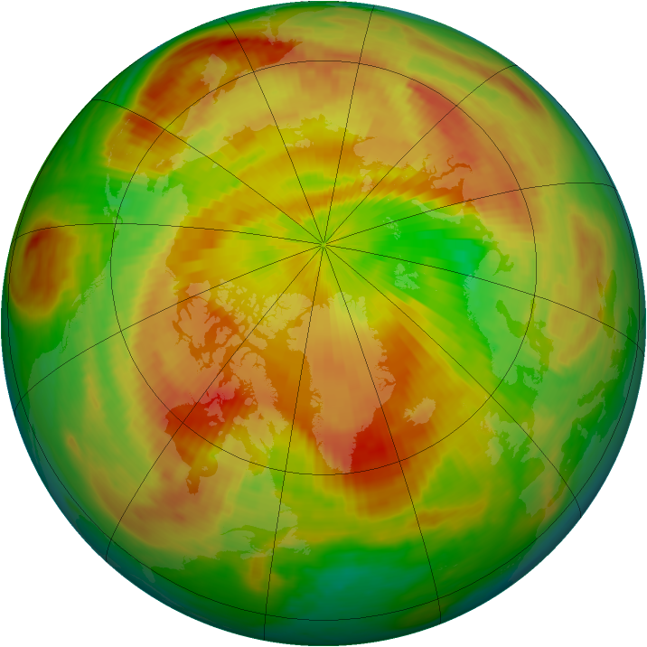 Arctic ozone map for 10 May 1988